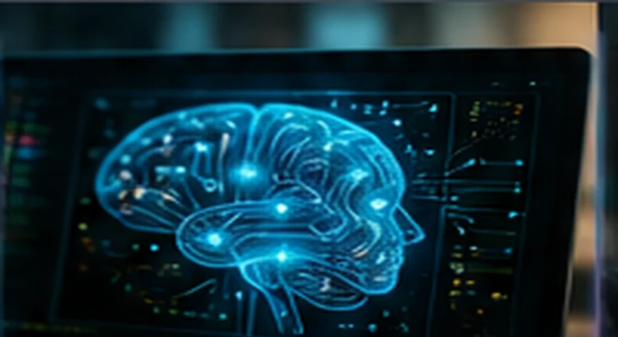 Creative artificial intelligence visual displayed on a computer workstation